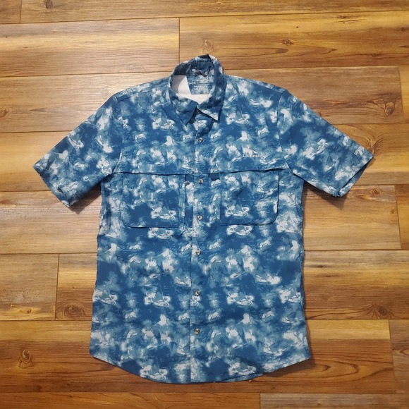 L.L. Bean Other - NWOT LL Bean Mens S Reg Fits Med Blue Tie Dye Short Sleeve Fishing Shirt Vented
